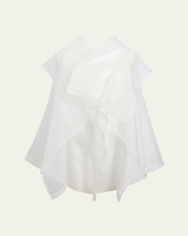 Santana Oversized Ruffle Silk Organza Top